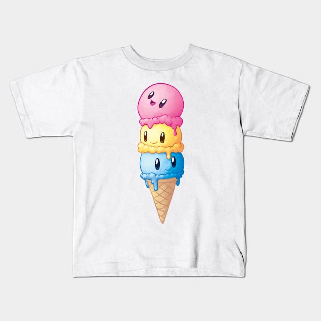 The Three Sweetest Scoops Kids T-Shirt by Kudden